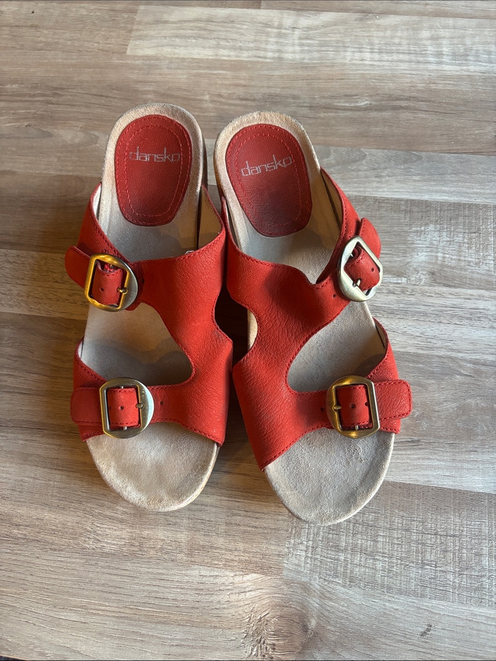 Dansko Carla Wedge Red/Orange